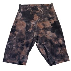 Lululemon Athletica Align Shorts Size 2 Diamond Dye 8” Inseam Black Brown Bike